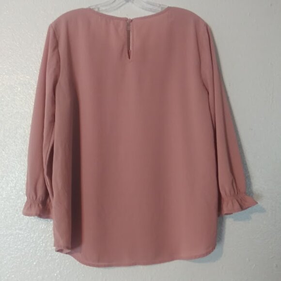 Lily White Women's size M pink long sleeve top - Picture 4 of 14